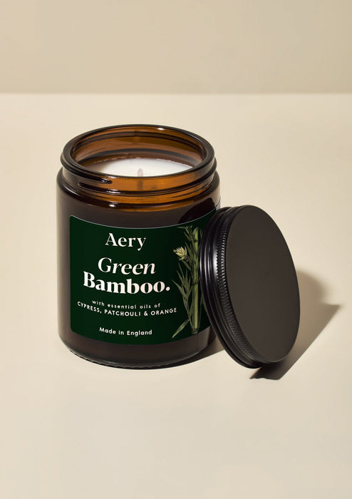 Green Bamboo Scented Jar Candle - Cypress Patchouli and Orange Botanical Aery Wholesale 