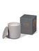 Grey Persian Thyme candle by Aery displayed next to product packaging on white bacground 