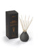 Black Indian Sandalwood diffuser by Aery displayed next to product packaging on white background 