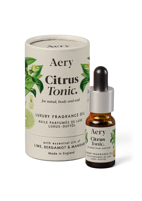 Citrus Tonic fragrance oil product packaging by Aery on white background 