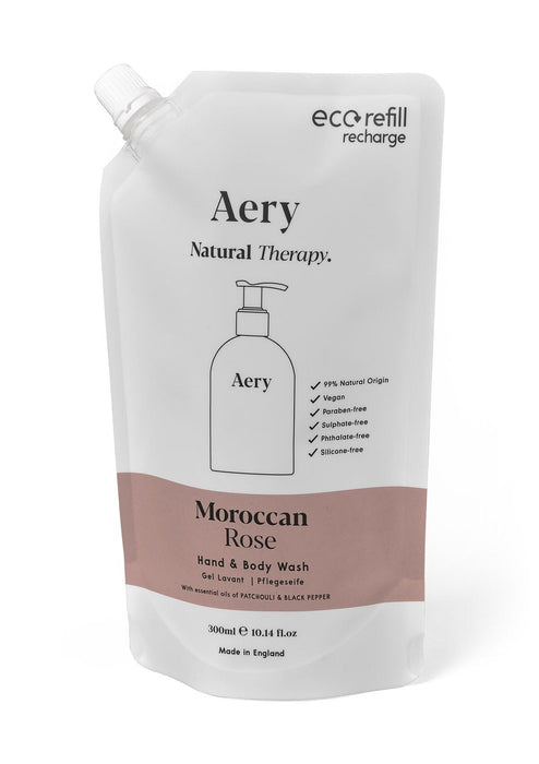 Aubergine Moroccan Rose hand and body wash by Aery on white background 