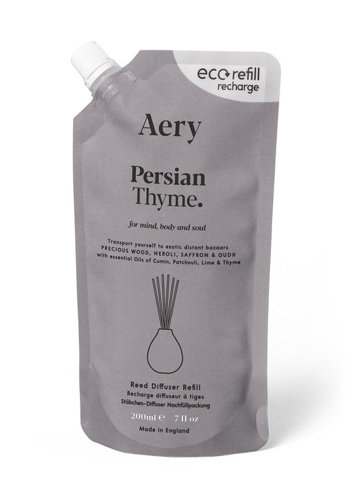 Grey Persian Thyme diffuser refill pouch by aery on white background 