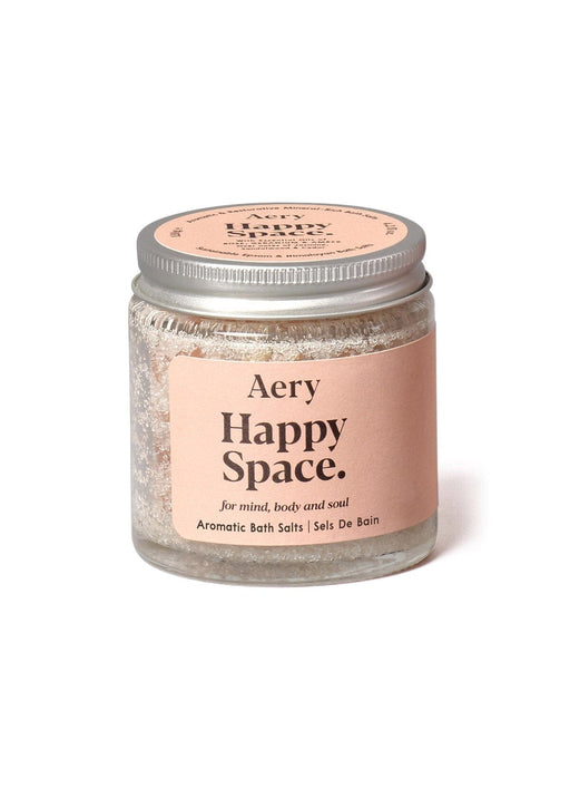 Happy Space mini bath salts on white bacground 