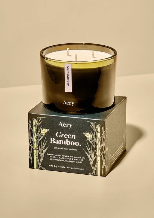 Green Bamboo Triple Wick Candle 450g Aery Wholesale 