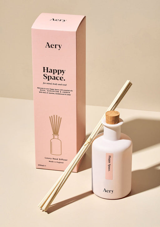 Happy Space Reed Diffuser - Rose Geranium and Amber