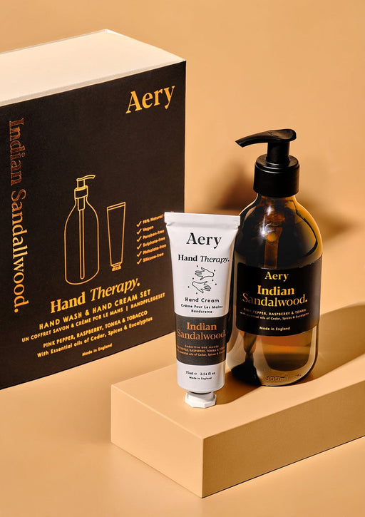 Indian Sandalwood Hand Therapy Set Amber Wash and Hand Cream Aery Wholesale 