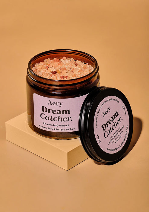 Dream Catcher Bath Salts - Lavender Patchouli and Orange 250g Amber Glass Aery Wholesale 