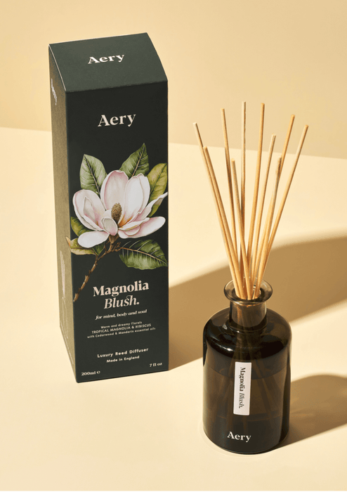 Magnolia Blush Reed Diffuser - tropical magnolia & hibiscus with cedarwood & mandarin essential oils Aery Wholesale 