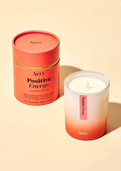 Positive Energy Scented Candle - Pink Grapefruit Vetiver and Mint Aroma Therapy Aery Wholesale 