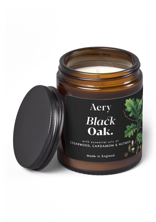 aery living black oak scented jar candle